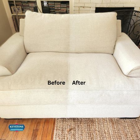 professional sofa cleaning services before and after cleaning of white sofa